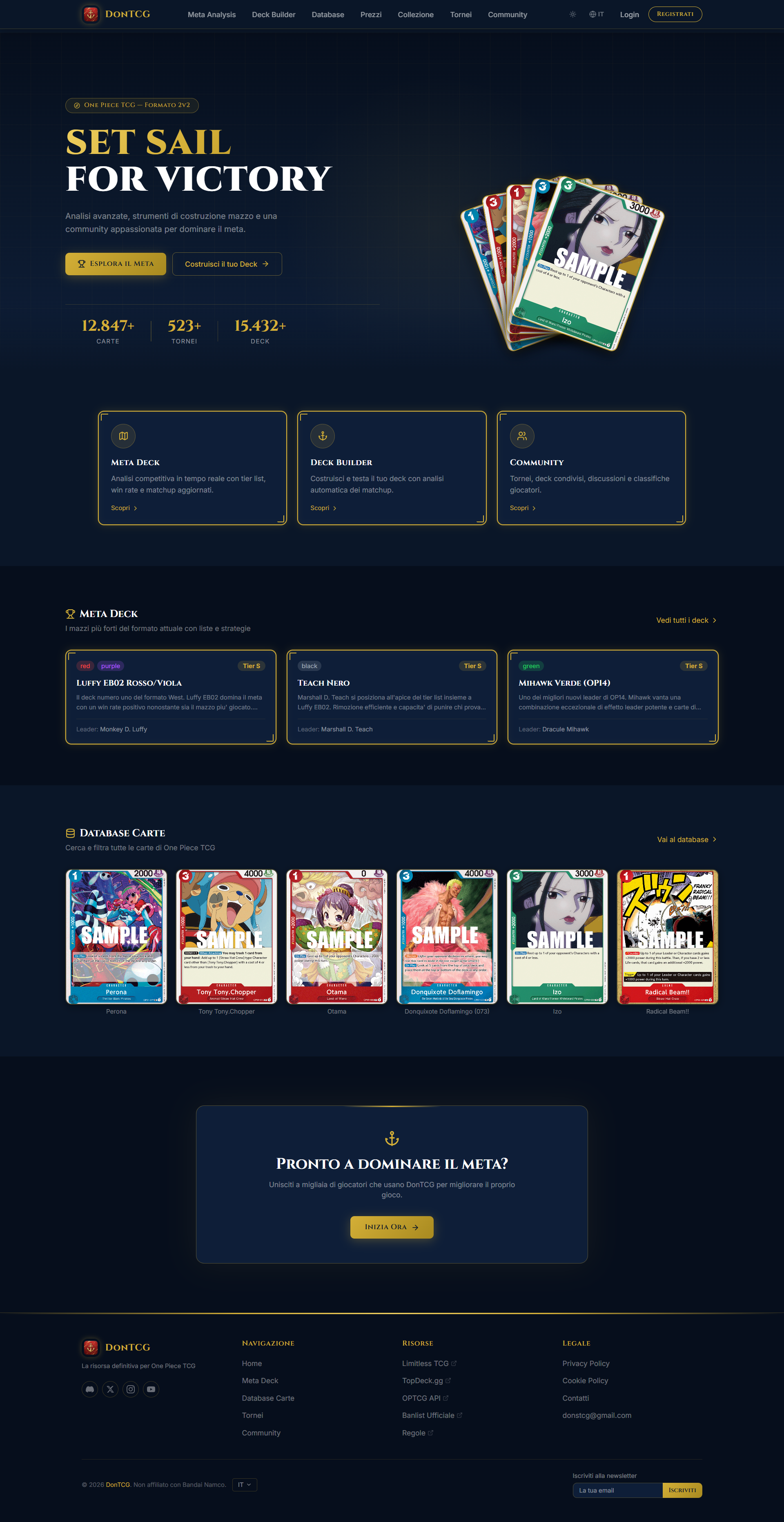 Anteprima del sito DonTCG